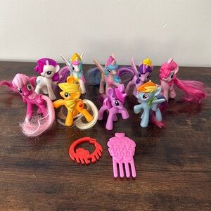 My Little Pony Mcdonalds Happy Meal Toy 3” Figures Mix Lot of 9 Brushable Tails